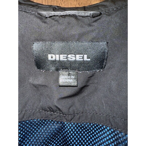 Diesel Black Nylon Moto Bomber Jacket Men’s L Full Zip Techwear Streetwear Soft - Picture 11 of 12